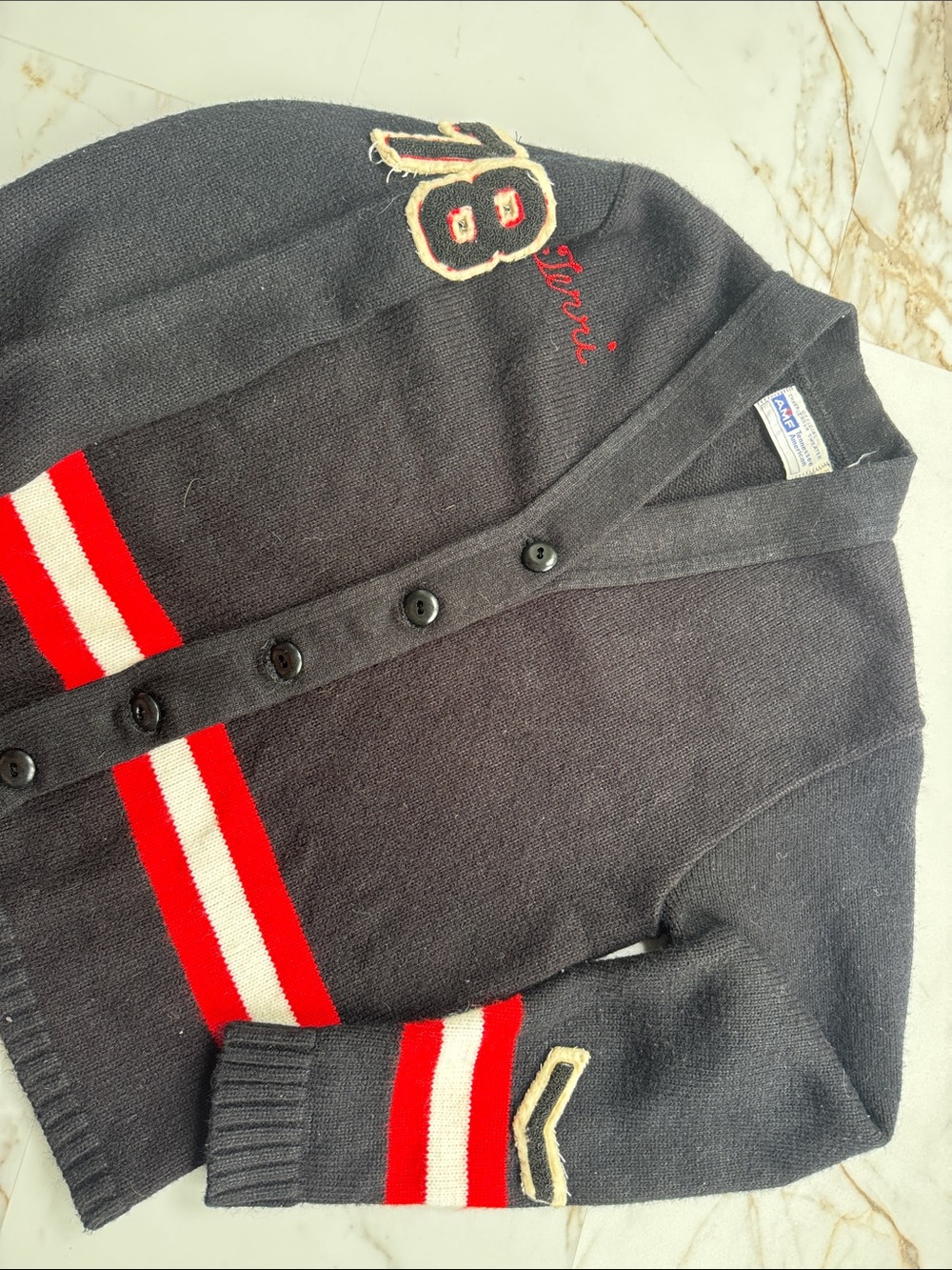 Vintage AMF Bowling Official Cheerleader Sweater 78 Terri Preppy Retro